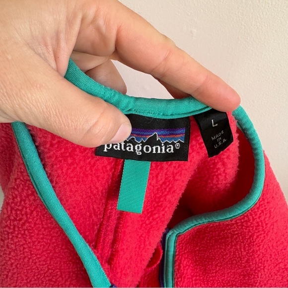 Vintage Patagonia Fleece Kids L Pink 1/4 Zip Made In USA Cozy Thick - Picture 6 of 10
